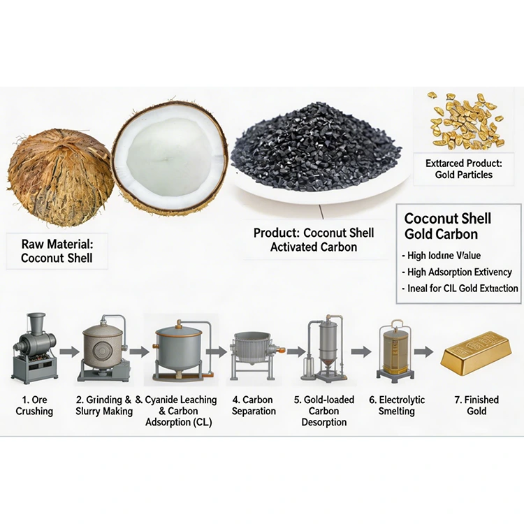 Extraction d’or au carbone en pulpe
