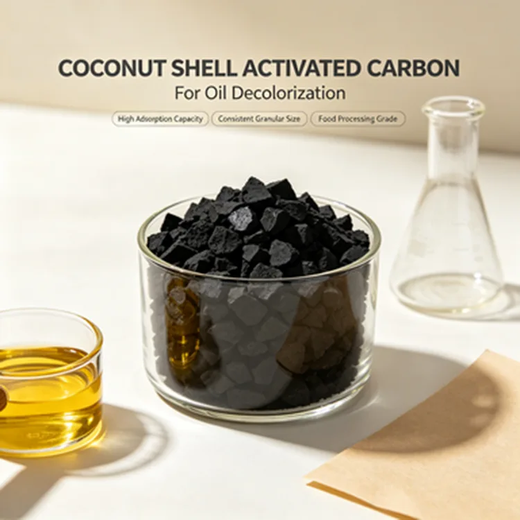 Charbon actif de coquille de noix de coco de purification d'huile